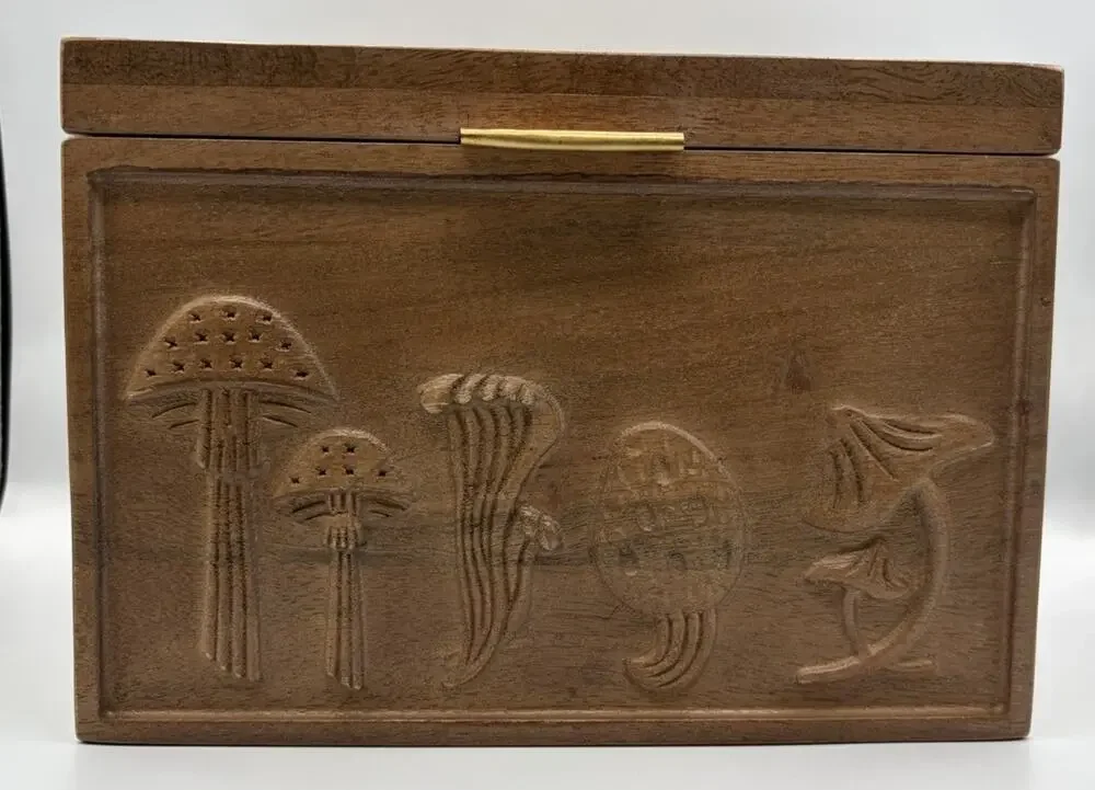 Anthropologie Terrain Mushroom Seed Storage Wooden Box
